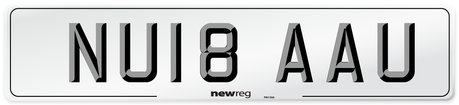 NU18 AAU Number Plate from New Reg